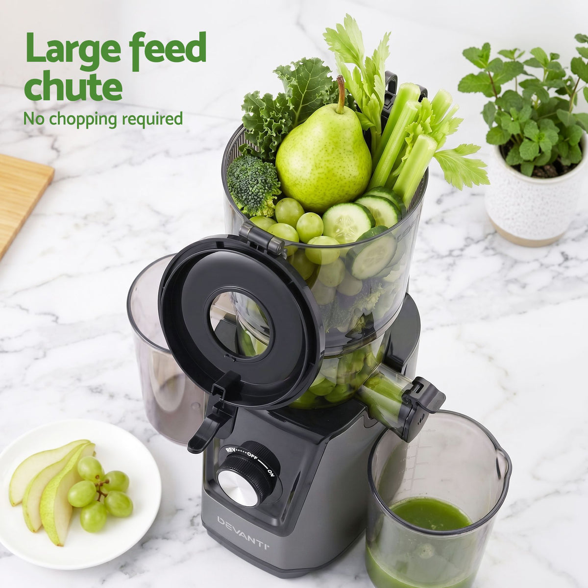 DEVANTI Slow Juicer Cold Press 200W for Fruit Vegetable Juice-Commercial > Commercial Others > Distilling & Brewing-PEROZ Accessories