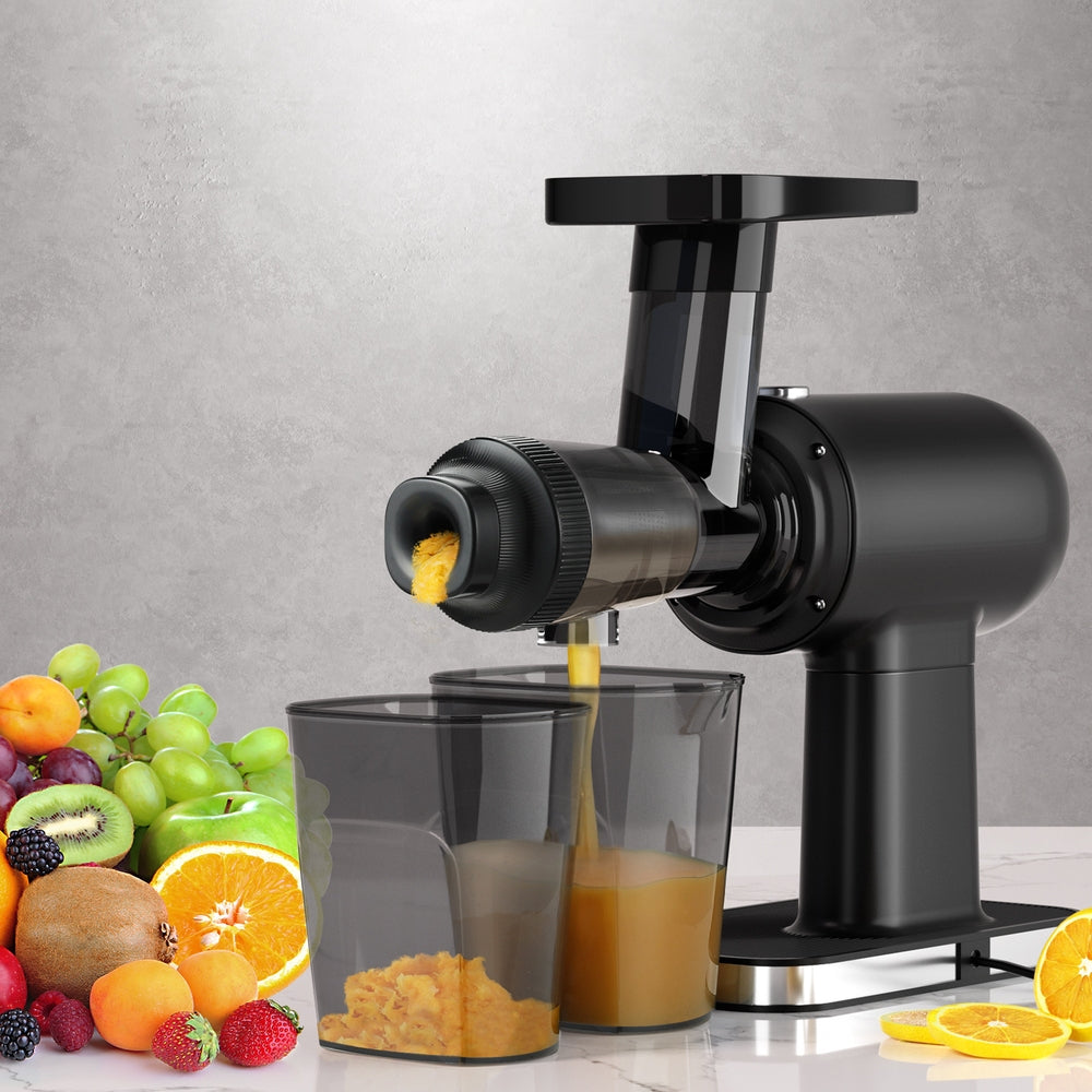 Devanti Cold Press Slow Juicer Fruit Juice Extractor 160W Black-Appliances > Kitchen Appliances-PEROZ Accessories