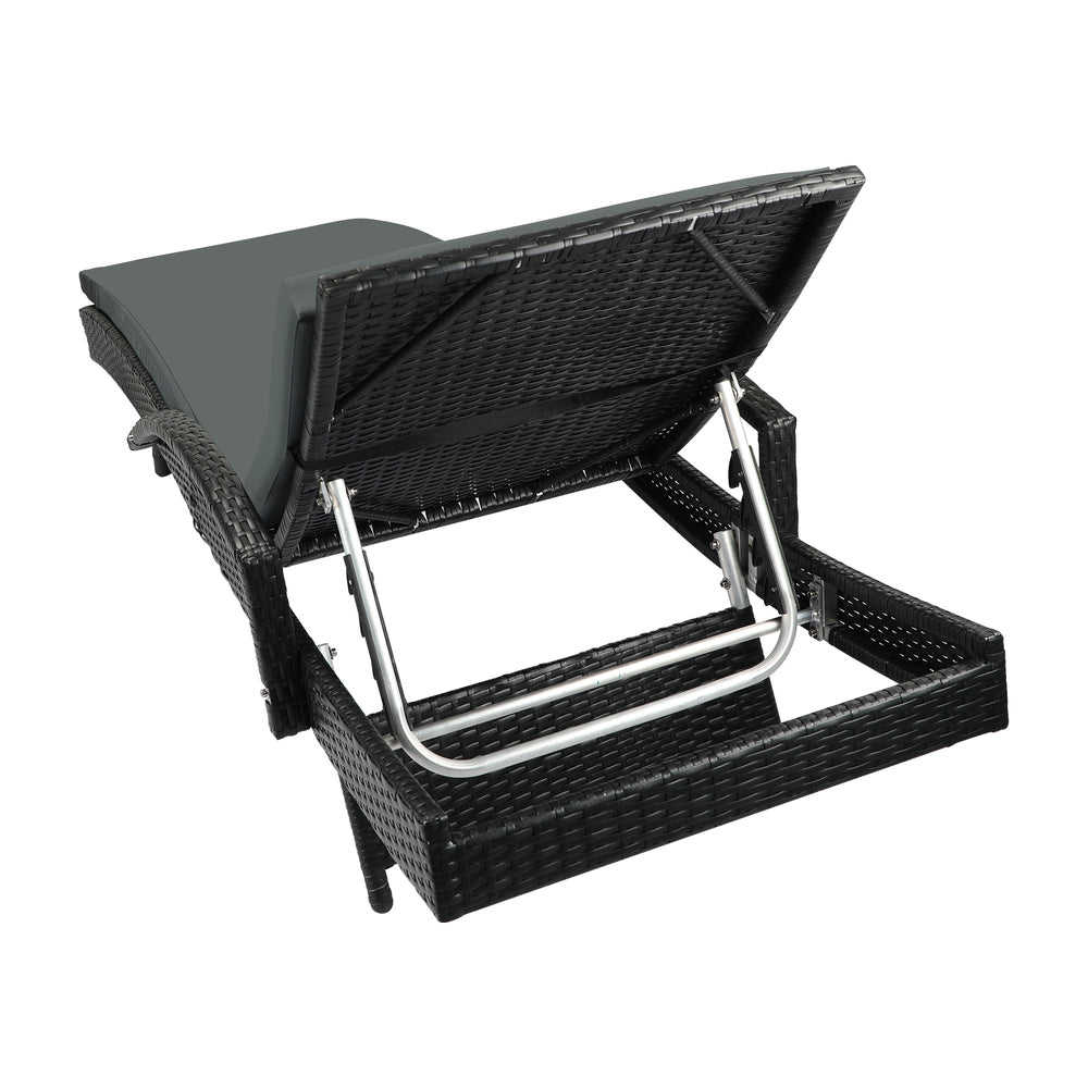 Livsip Outdoor Furniture Sun Lounger Wicker Lounge Patio Sofa Rattan Day Bed-Sun Lounges-PEROZ Accessories