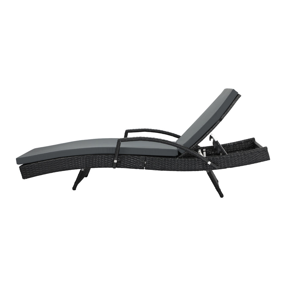 Livsip Sun Lounger Wicker Lounge Outdoor Furniture Patio Set Day Bed Cushion 2X-Sun Lounges-PEROZ Accessories