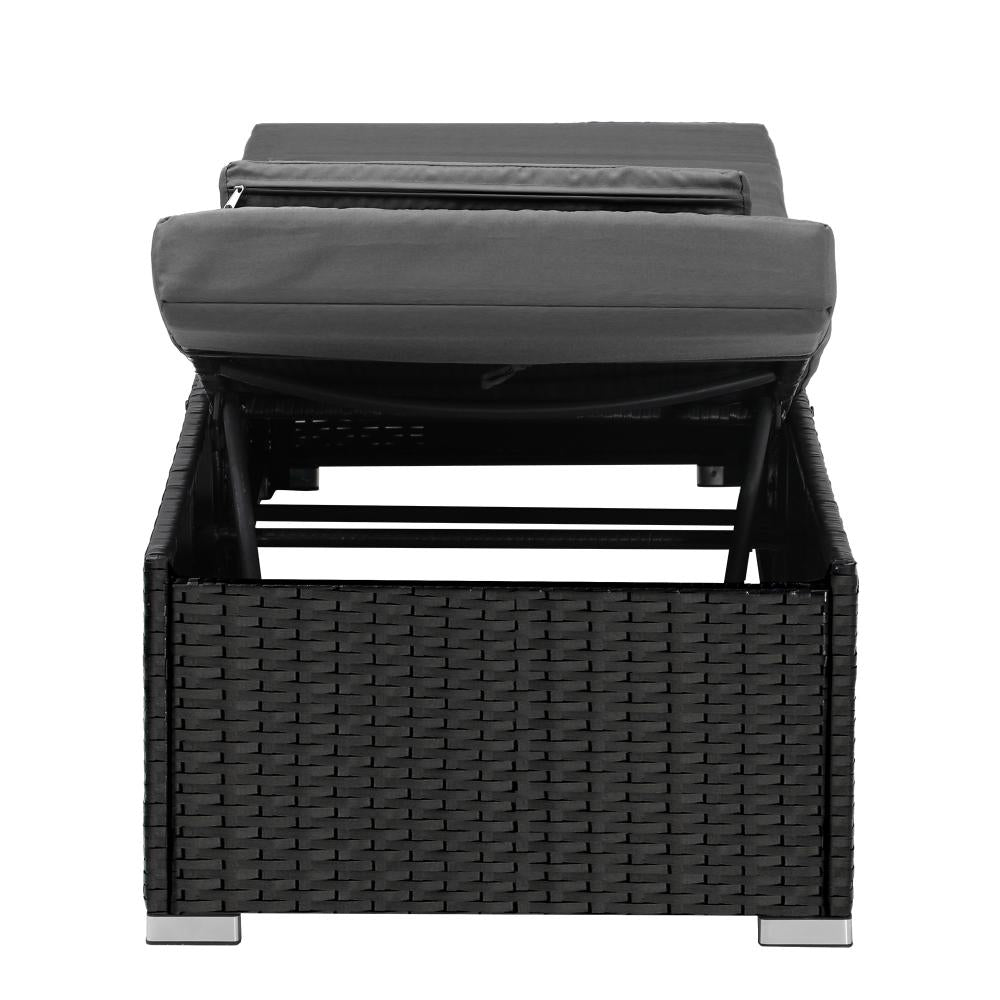 Livsip Sun Lounge Wicker Lounger Patio Furniture Outdoor Setting Day Bed-Sun Lounge-PEROZ Accessories