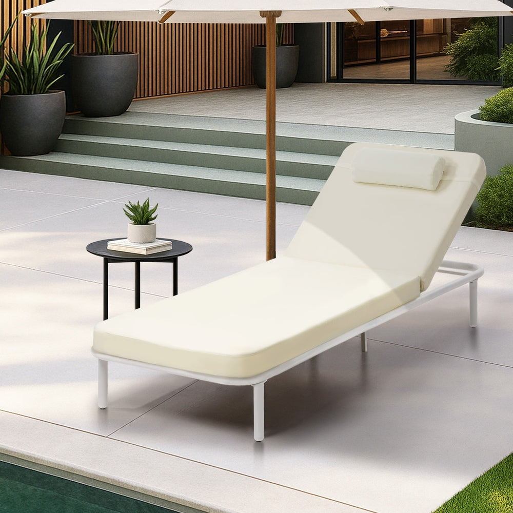Livsip Sun Lounge Outdoor Patio Furniture Setting Beige-Sun Lounge-PEROZ Accessories