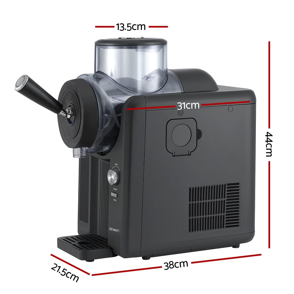 Devanti 2L Slushie Machine Ice Cream Maker Frozen Smoothies Milkshakes Black-Appliances > Kitchen Appliances > Ice Makers-PEROZ Accessories