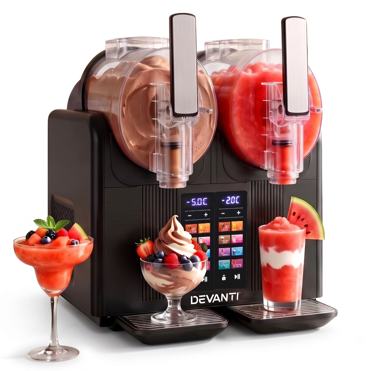 Devanti Slushie Machine 4L Dual Tanks Frozen Drink Ice Cream Maker-Home & Garden > Pool & Accessories > Pool Covers & Accessories-PEROZ Accessories