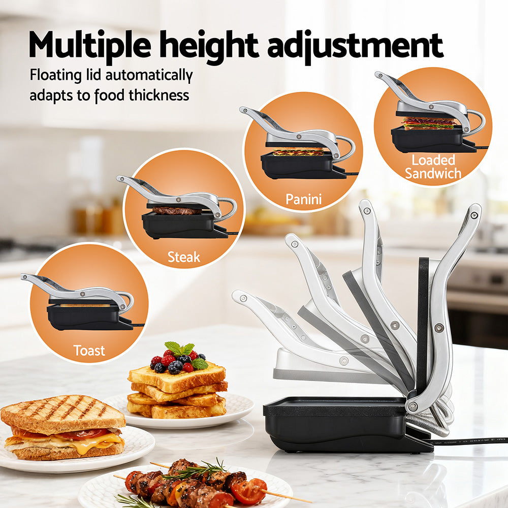 Devanti 3 in 1 Sandwich Maker Steak Press Grill 1000W-Appliances > Kitchen Appliances > Toasters & Grills-PEROZ Accessories