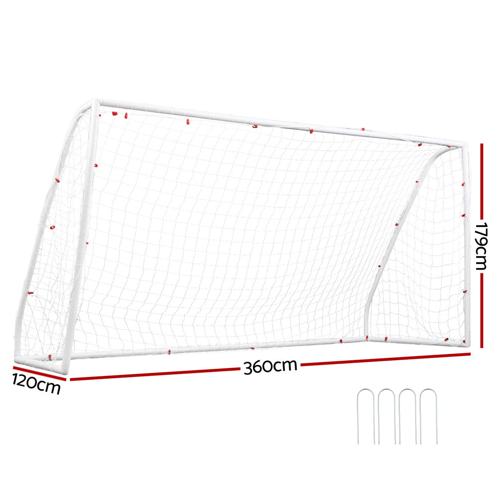 Everfit 12FT Soccer Football Goal Net UPVC Frame with PE Mesh Weatherproof Portable Goals for Backyard Training Competitive Play-Sports & Fitness > Ball Sports > Soccer & Soccer Accessories-PEROZ Accessories