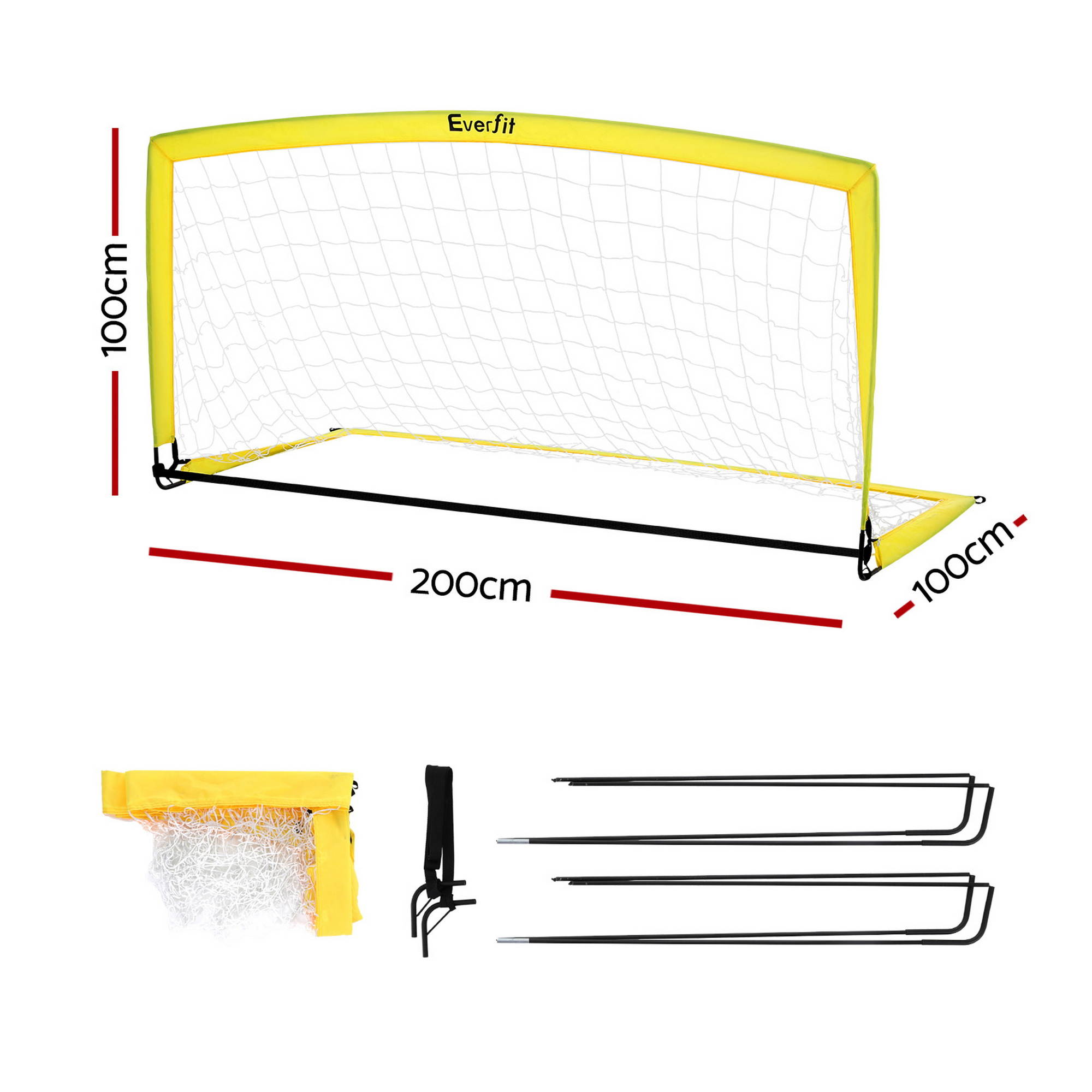 Everfit 2m Football Soccer Net Portable Goal Net Rebounder Sports Training-Sports & Fitness > Ball Sports > Soccer & Soccer Accessories-PEROZ Accessories