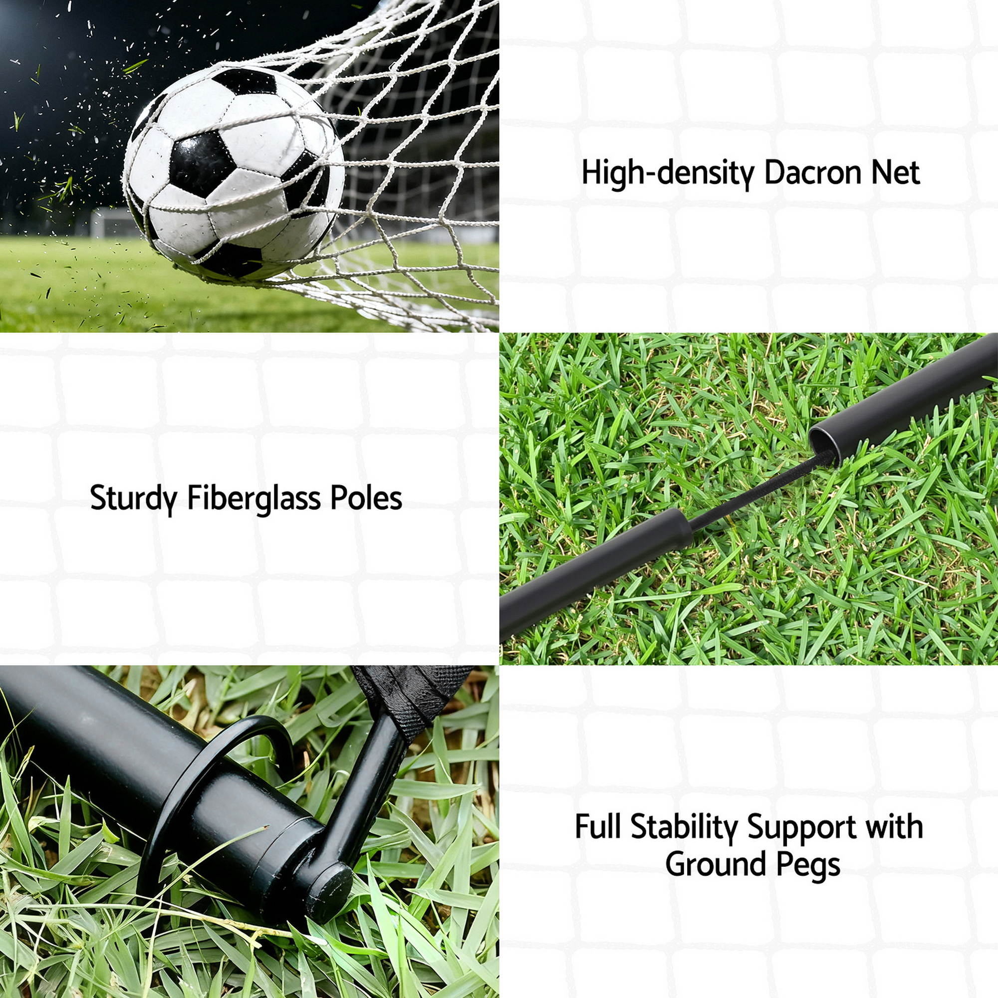 Everfit 2m Football Soccer Net Portable Goal Net Rebounder Sports Training-Sports & Fitness > Ball Sports > Soccer & Soccer Accessories-PEROZ Accessories