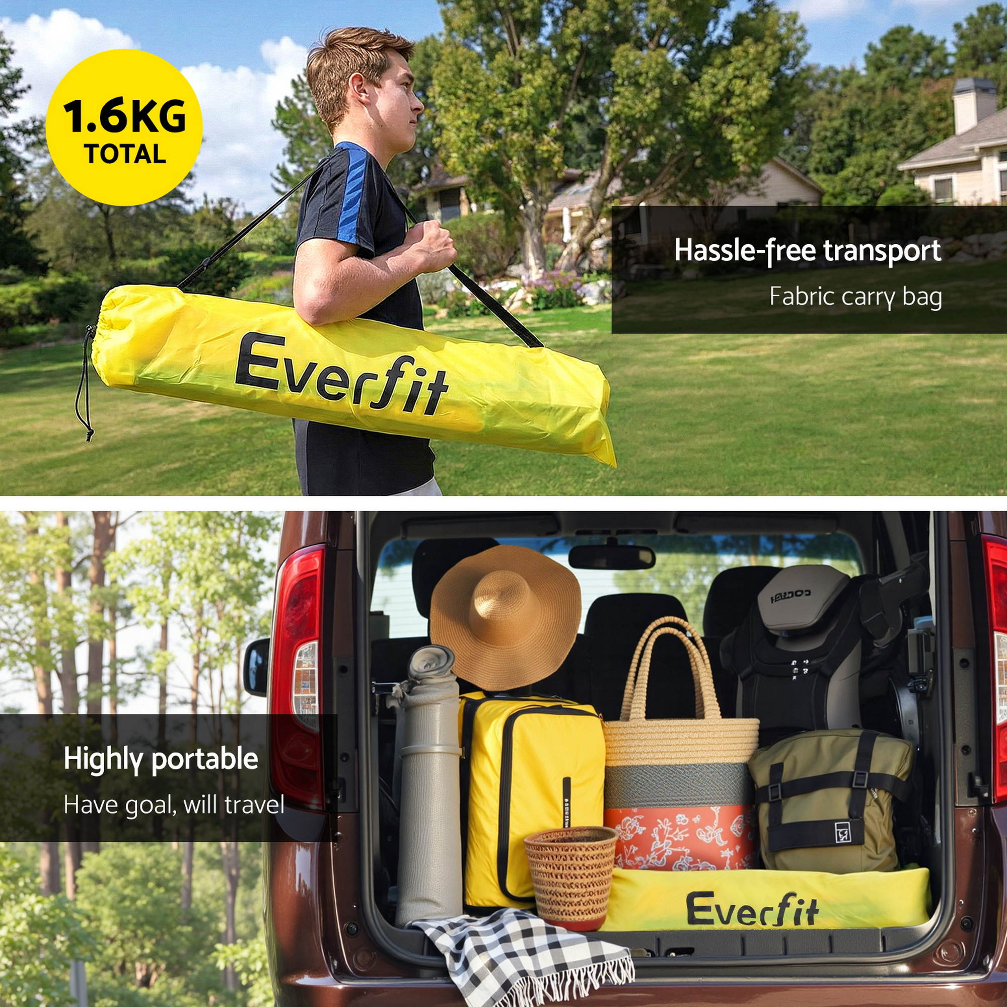 Everfit 2m Football Soccer Net Portable Goal Net Rebounder Sports Training-Sports & Fitness > Ball Sports > Soccer & Soccer Accessories-PEROZ Accessories