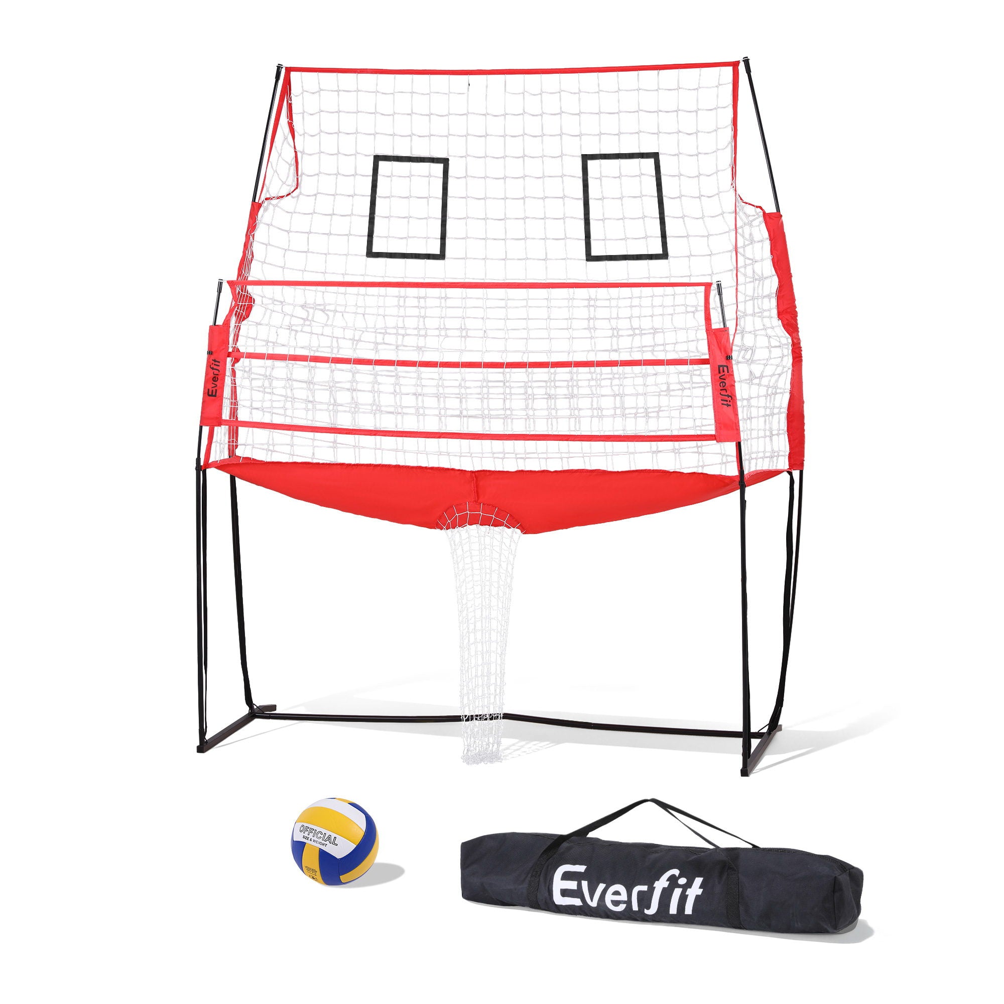 Everfit 8ft Volleyball Net Training Equipment Adjustable Height Portable with Ball and Bag-Sports & Fitness > Ball Sports > Netball & Netball Accessories-PEROZ Accessories