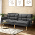 Oikiture Sofa Bed Convertible Velvet 3-Seater Grey-Sofa Bed-PEROZ Accessories