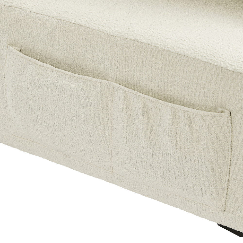 Oikiture 4 Seater Chenille Modular Sofa Adjustable Armrest Ottoman-Sofa-PEROZ Accessories