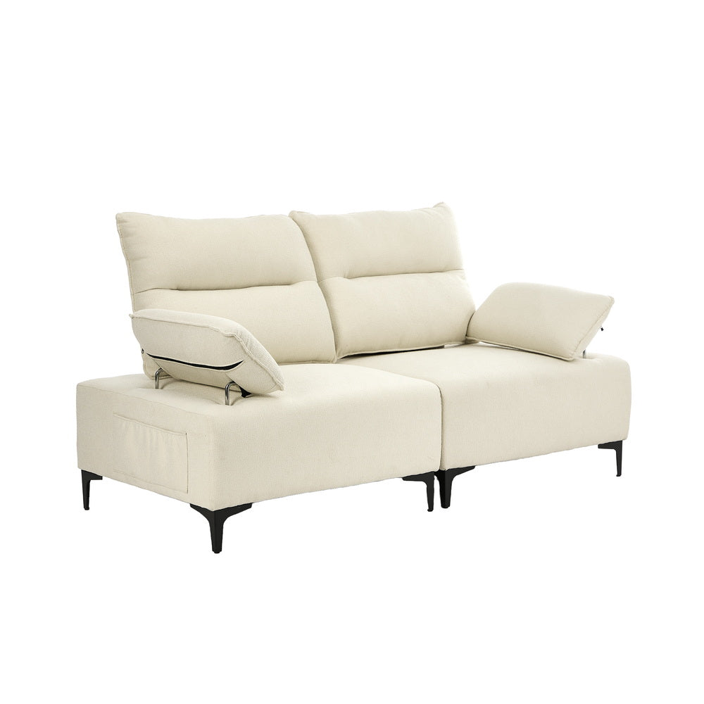 Oikiture 2 Seater Love Seat Couch Sofa Lounge Side Pocket Armrest-Sofa-PEROZ Accessories