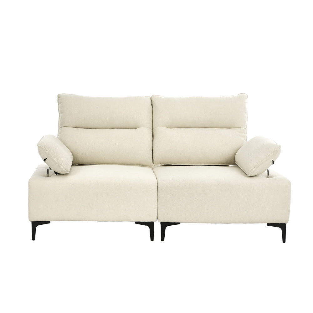 Oikiture 2 Seater Love Seat Couch Sofa Lounge Side Pocket Armrest-Sofa-PEROZ Accessories