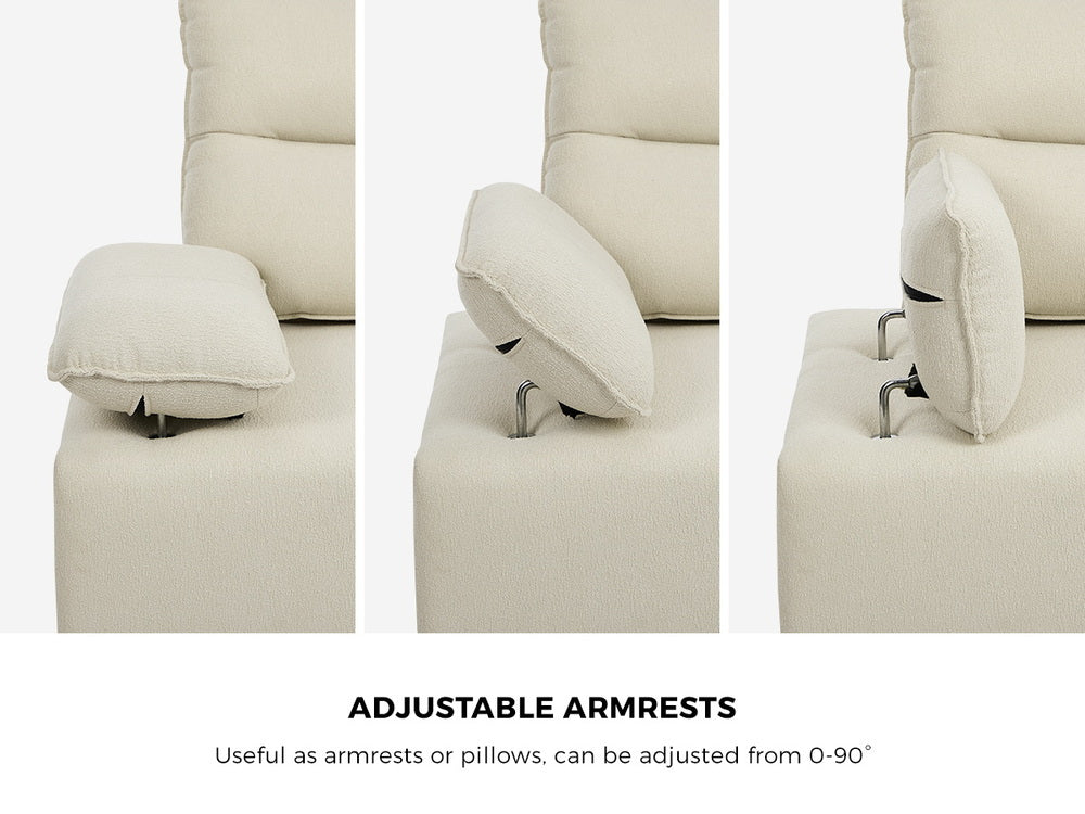 Oikiture 2 Seater Love Seat Couch Sofa Lounge Side Pocket Armrest-Sofa-PEROZ Accessories