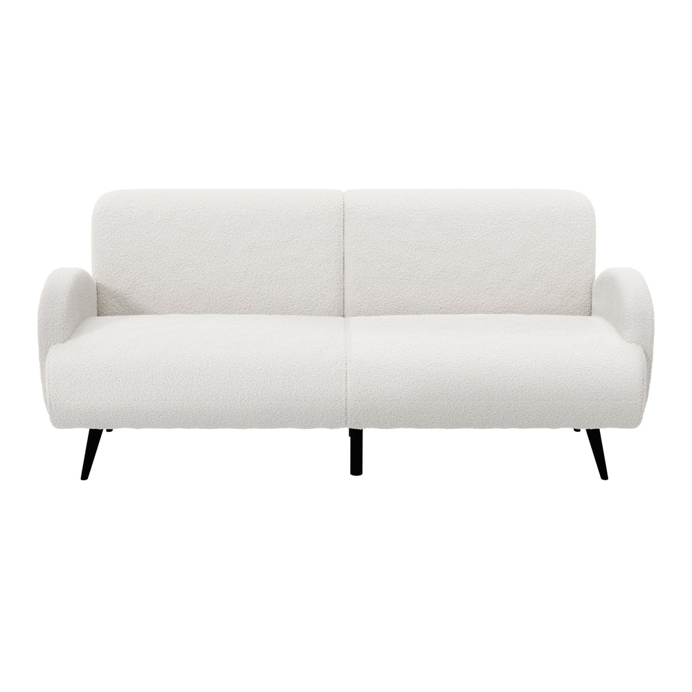 Oikiture Sherpa Sofa Luxury 3 Seater Fleece White-Sofa-PEROZ Accessories