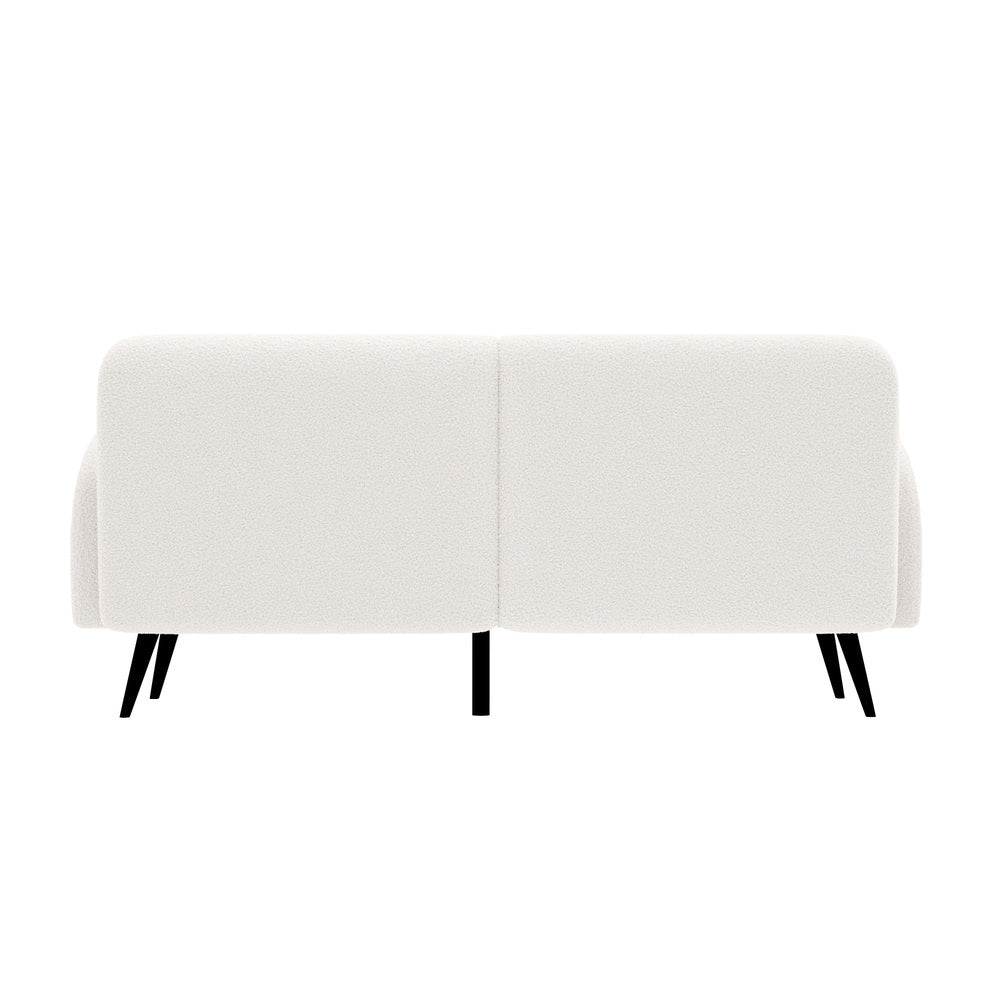 Oikiture Sherpa Sofa Luxury 3 Seater Fleece White-Sofa-PEROZ Accessories