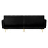 Oikiture 3-Seater Sofa Bed Velvet Black-Sofa Bed-PEROZ Accessories