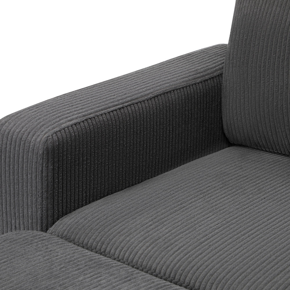Oikiture 3 Seater Sofa Modular Couch Drawers Ottoman Velvet-Sofa-PEROZ Accessories