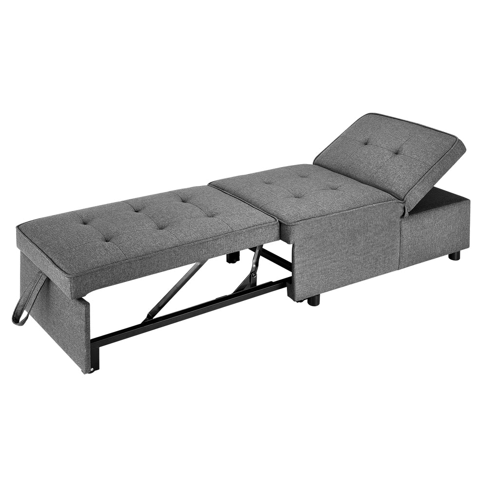 Oikiture 4 in 1 Convertible Sofa Bed Ottoman Couch Lounge Linen-Sofa Beds-PEROZ Accessories