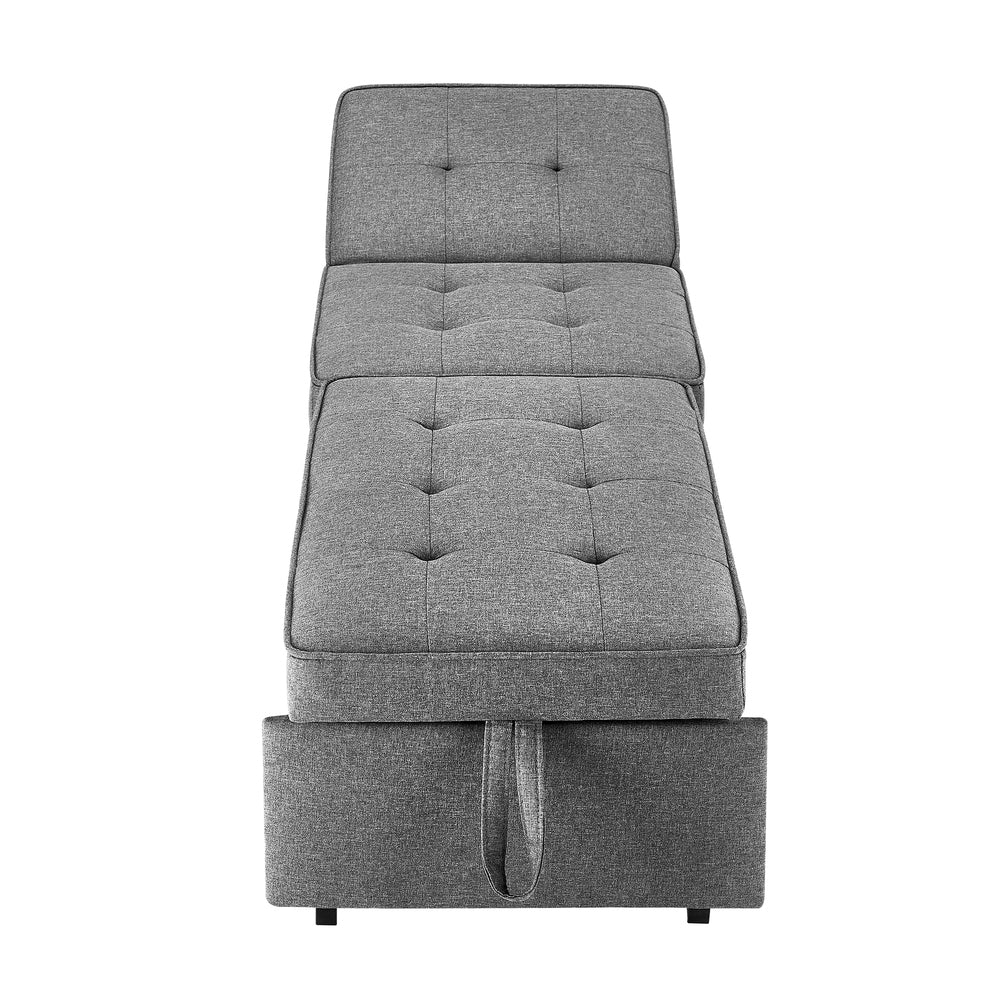 Oikiture 4 in 1 Convertible Sofa Bed Ottoman Couch Lounge Linen-Sofa Beds-PEROZ Accessories