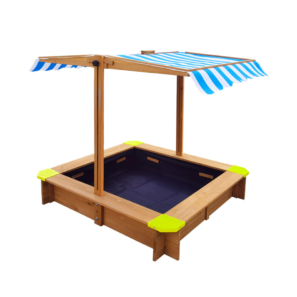 Mazam Sandpit Kids Toy Sandbox with Canopy 95 x 95 x 95cm-Sandpits-PEROZ Accessories