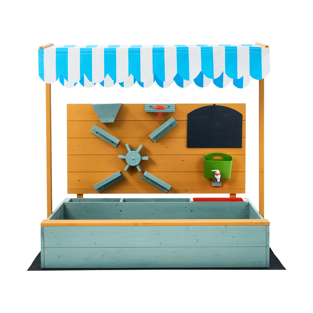 Mazam Kids Sandpit Outdoor Wooden Sandbox Beach Play Canopy-Sandpit-PEROZ Accessories