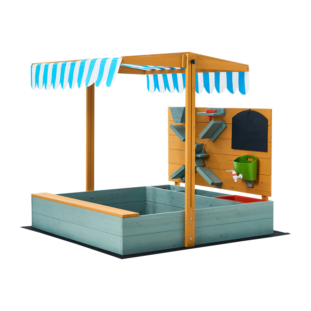 Mazam Kids Sandpit Outdoor Wooden Sandbox Beach Play Canopy-Sandpit-PEROZ Accessories