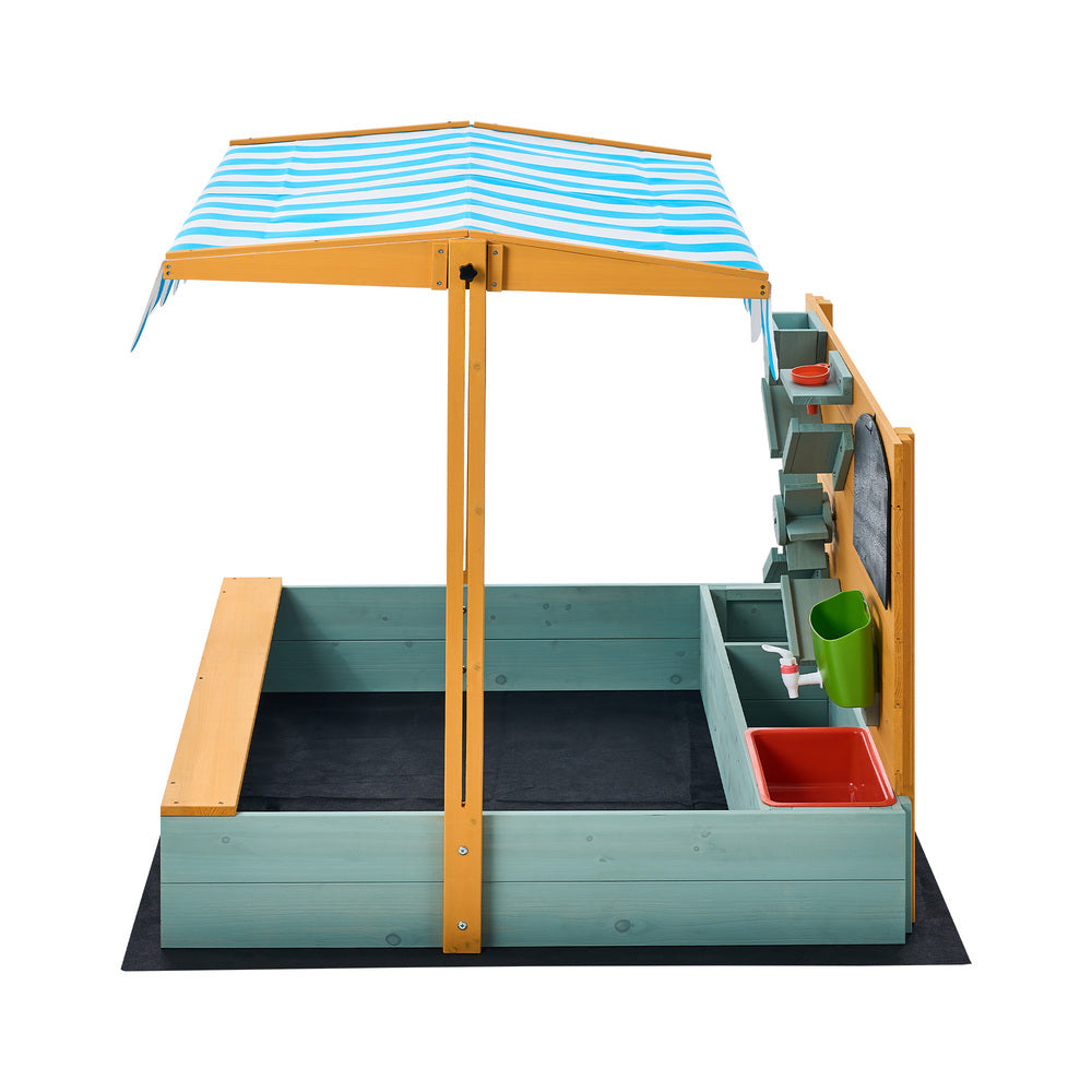 Mazam Kids Sandpit Outdoor Wooden Sandbox Beach Play Canopy-Sandpit-PEROZ Accessories