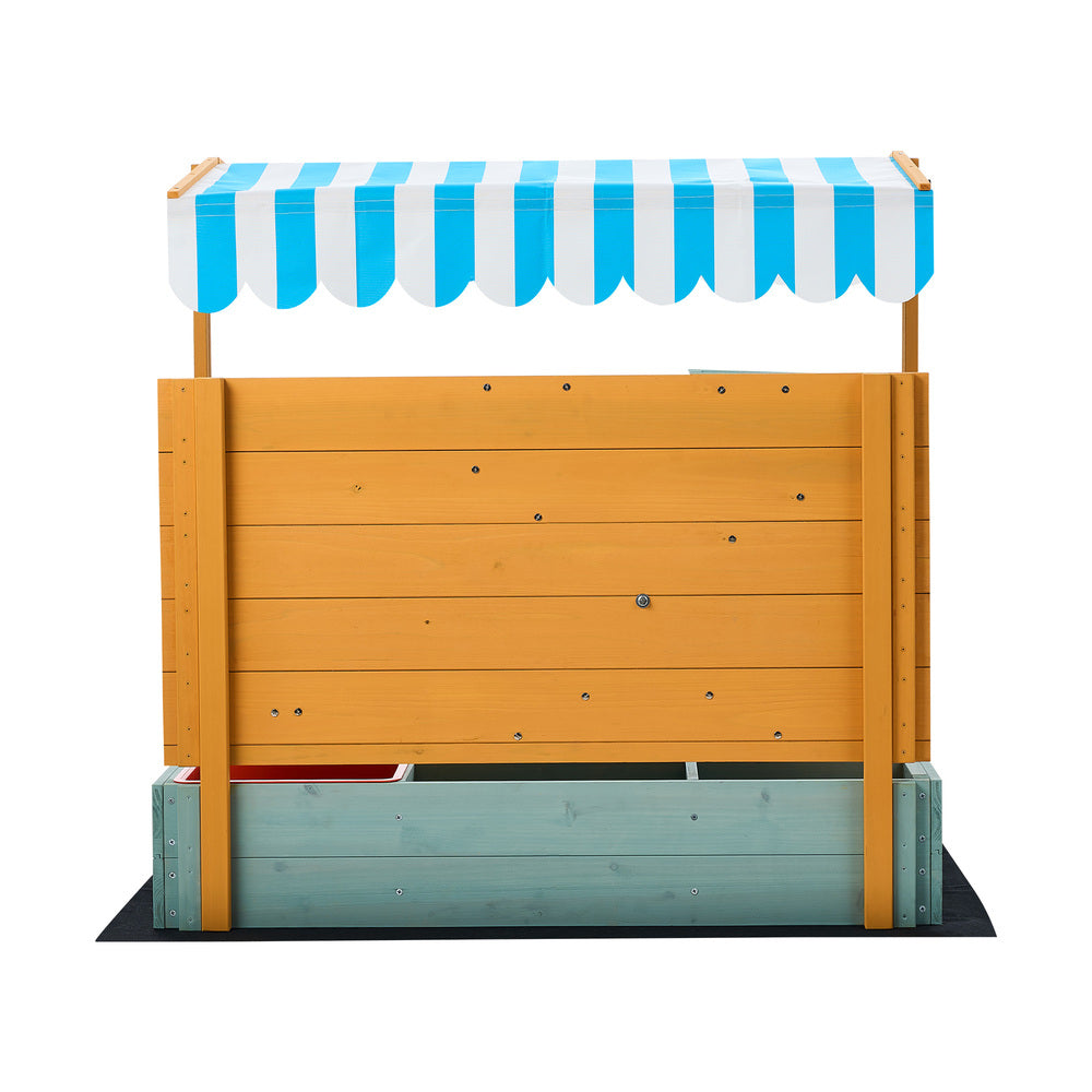 Mazam Kids Sandpit Outdoor Wooden Sandbox Beach Play Canopy-Sandpit-PEROZ Accessories