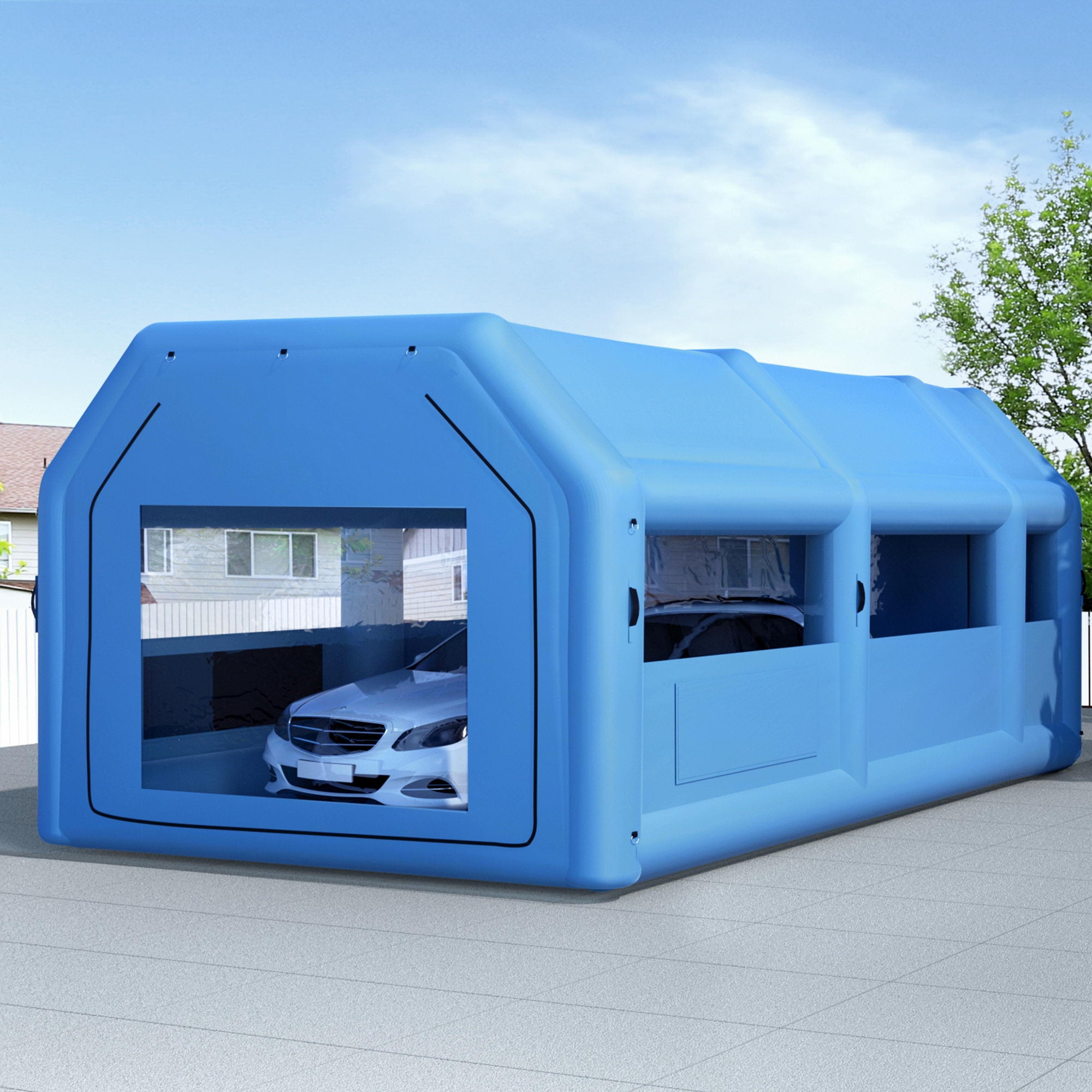 GIANTZ Inflatable Spray Booth Car Paint Tent 8.5x4.8m 2 Blowers Filter Mobile Garage Workstation-Auto Accessories > Auto Accessories Others > Automotive Repair & Speciality Tools-PEROZ Accessories