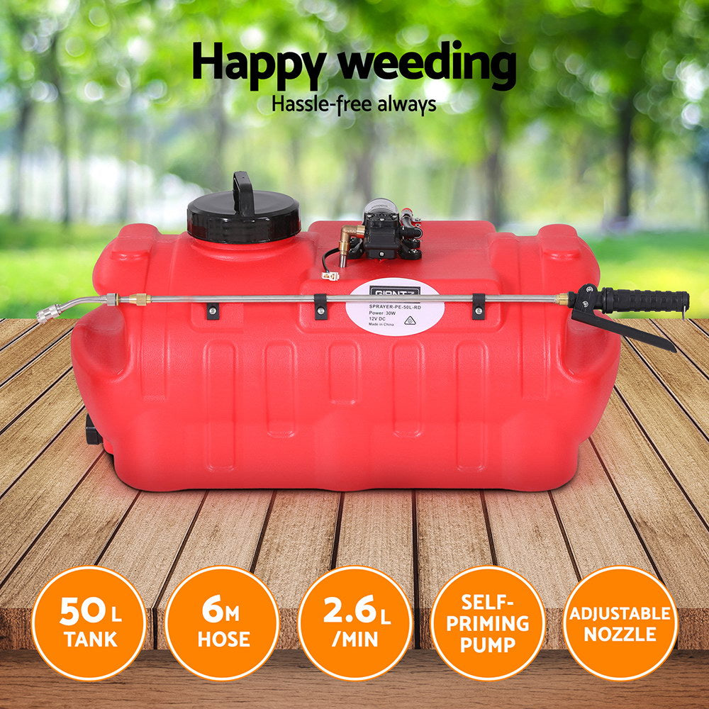 Giantz 50L Weed Sprayer Boom Pump Spot Spray-Home & Garden > Garden Tools > Herbicides-PEROZ Accessories