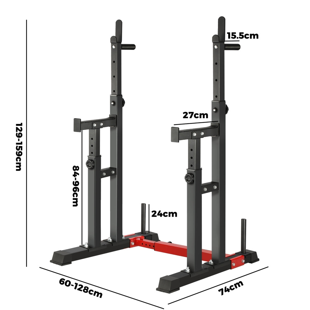 Finex Adjustable Squat Rack Weight Bench Press Barbell Bar Stand Weight Lifting-Squat Rack-PEROZ Accessories