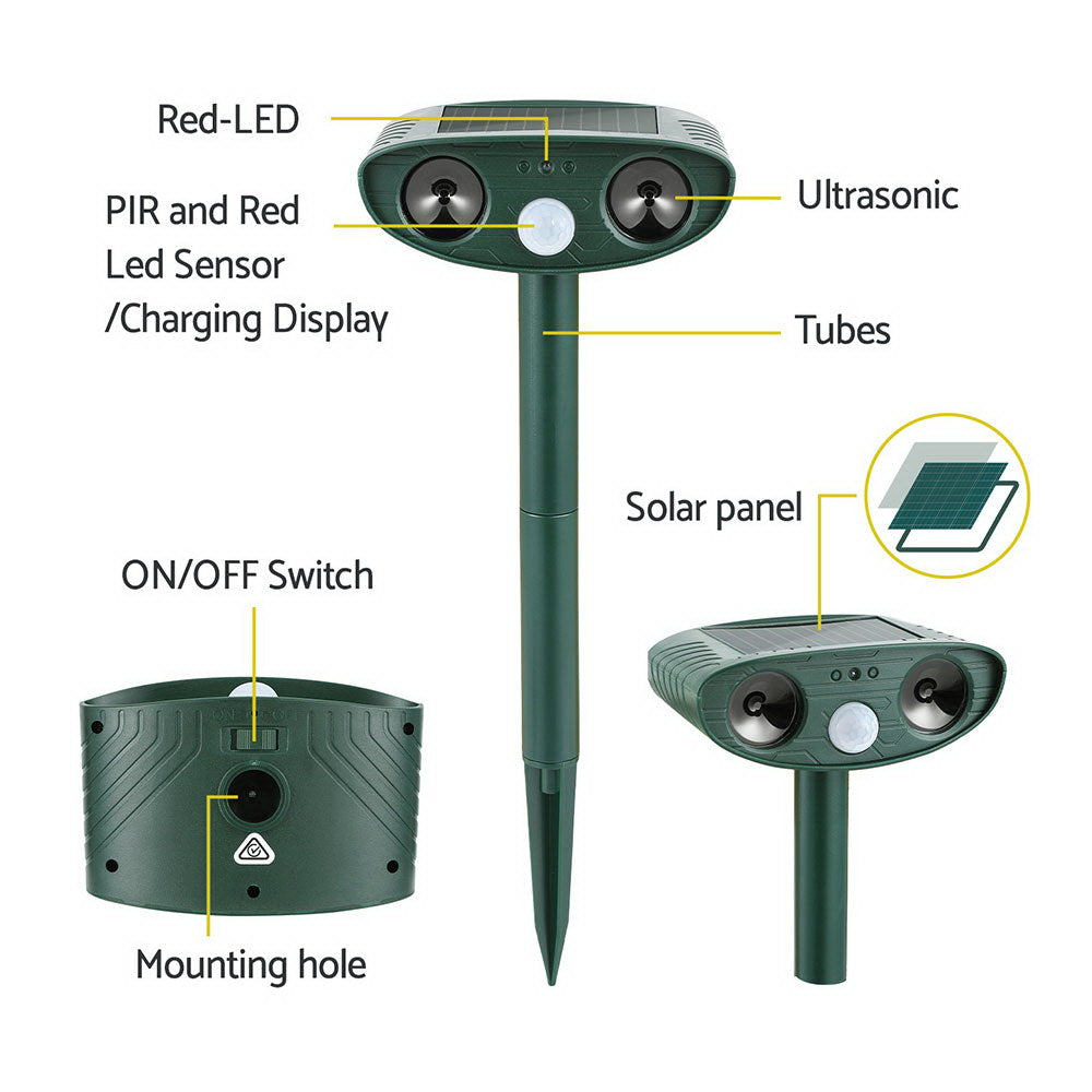 Gardeon Snake Repeller Ultrasonic Battery USB Powered-Electronics > Battery Chargers & Power > Batteries-PEROZ Accessories