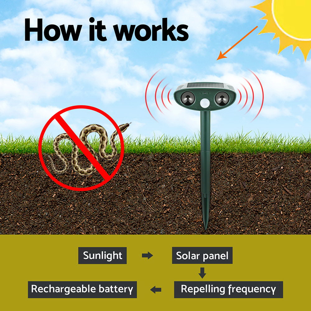 Gardeon Snake Repeller Ultrasonic Battery USB Powered-Electronics > Battery Chargers & Power > Batteries-PEROZ Accessories