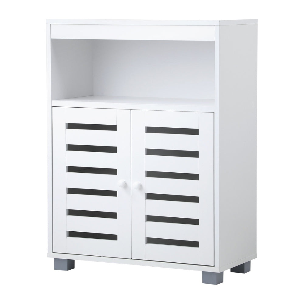 Oikiture Shoes Storage Cabinet Organiser Shelf 2 Doors White-Shoe Storage Cabinet-PEROZ Accessories