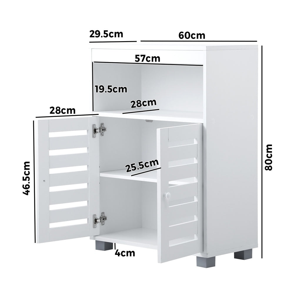 Oikiture Shoes Storage Cabinet Organiser Shelf 2 Doors White-Shoe Storage Cabinet-PEROZ Accessories
