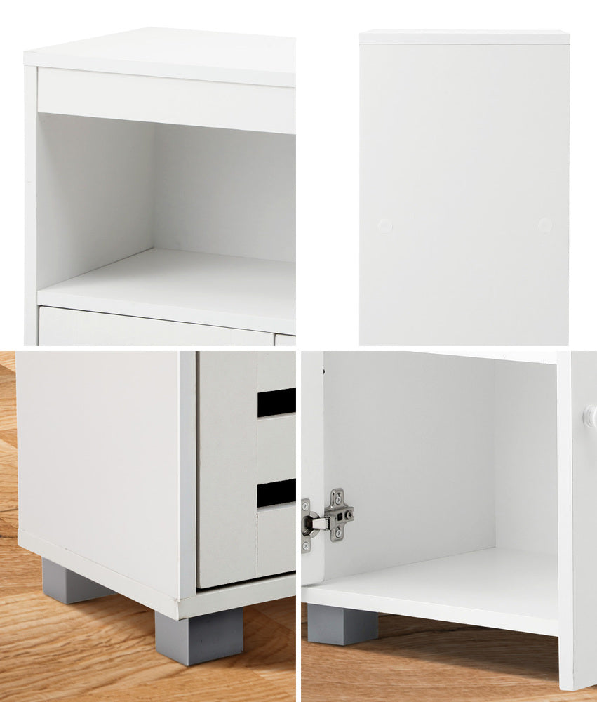 Oikiture Shoes Storage Cabinet Organiser Shelf 2 Doors White-Shoe Storage Cabinet-PEROZ Accessories