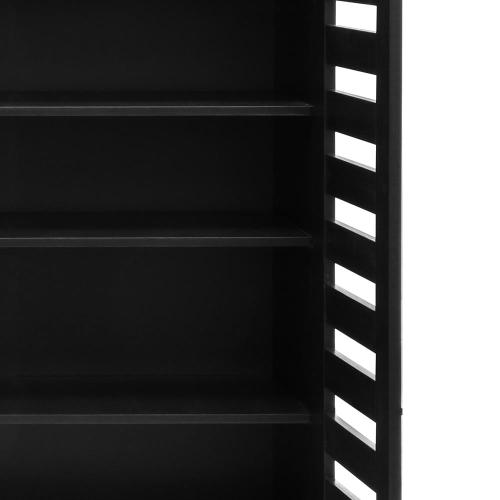 Oikiture Shoe Cabinet with 2 Doors Shoe Storage Rack 20 Pairs Black-Shoe Storage Cabinet-PEROZ Accessories