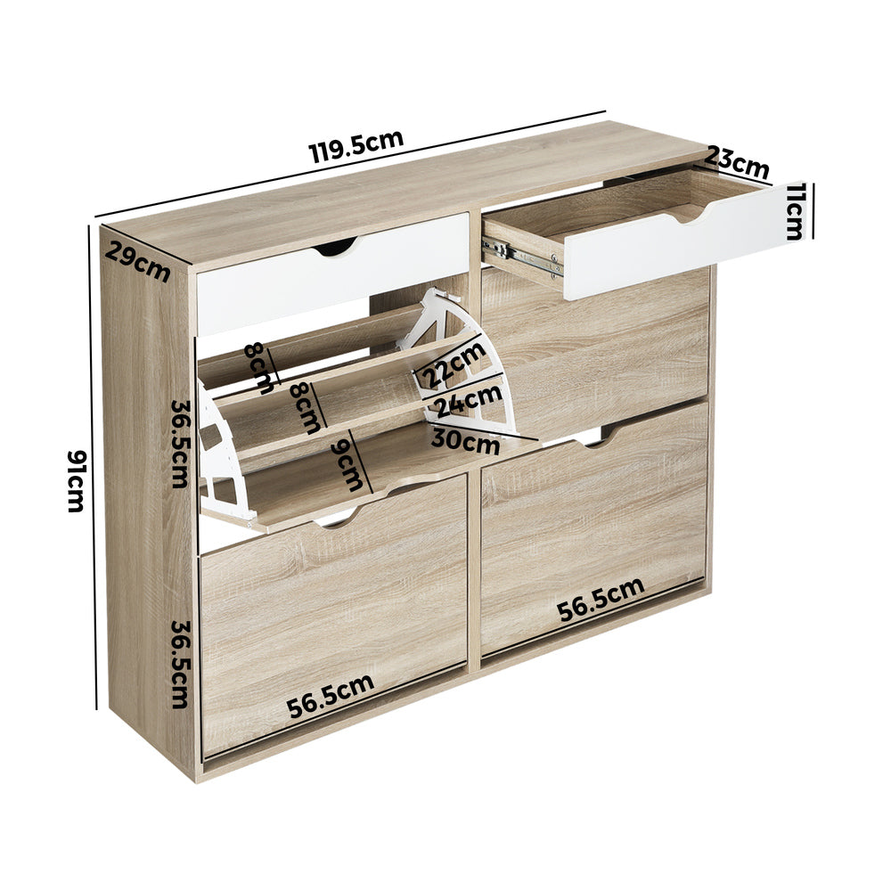 Oikiture Shoe Rack Shoe Storage Cabinet Cupboard Organiser Shelf Wooden 36 Pairs-Shoe Storage Cabinets-PEROZ Accessories