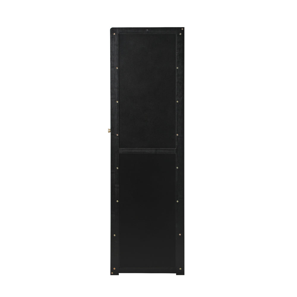 Oikiture Shoe Cabinet 3 Doors Shelf Black-Shoe Storage Cabinetss-PEROZ Accessories
