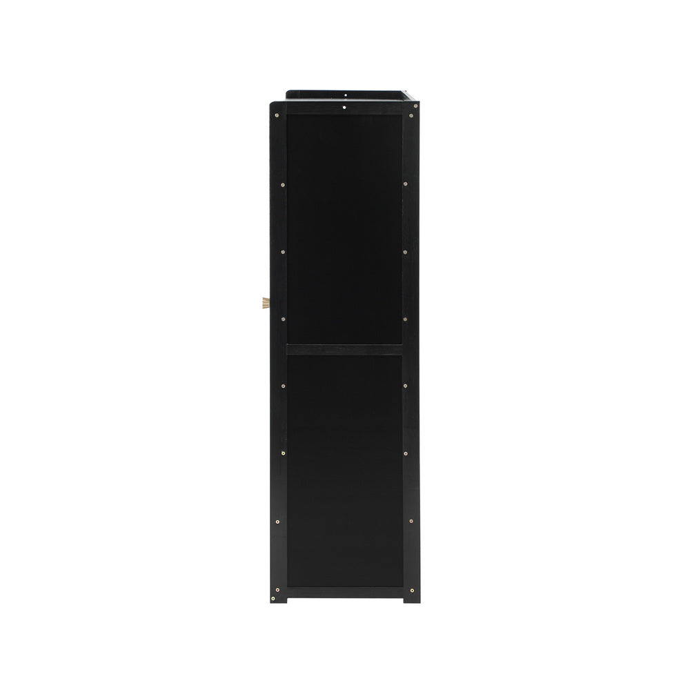 Oikiture Shoe Storage Cabinet 4 Doors Shelf Black-Shoe Storage Cabinet-PEROZ Accessories