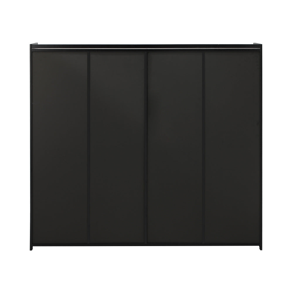 Oikiture Shoe Storage Cabinet 4 Doors Shelf Black-Shoe Storage Cabinet-PEROZ Accessories