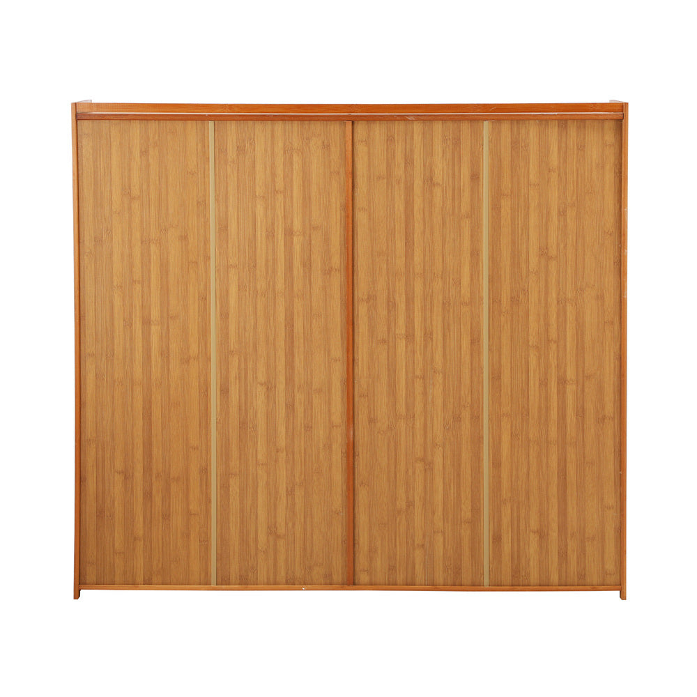Oikiture Shoe Storage Cabinet 4 Doors 7 Shelves Brown-Shoe Storage Cabinet-PEROZ Accessories