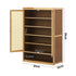 Oikiture Shoe Storage Cabinet 2 Doors Rattan Brown-Shoe Storage Cabinetss-PEROZ Accessories