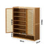 Oikiture Shoe Cabinet with 3 Rattan Doors 6 Shelves-Shoe Storage Cabinetss-PEROZ Accessories