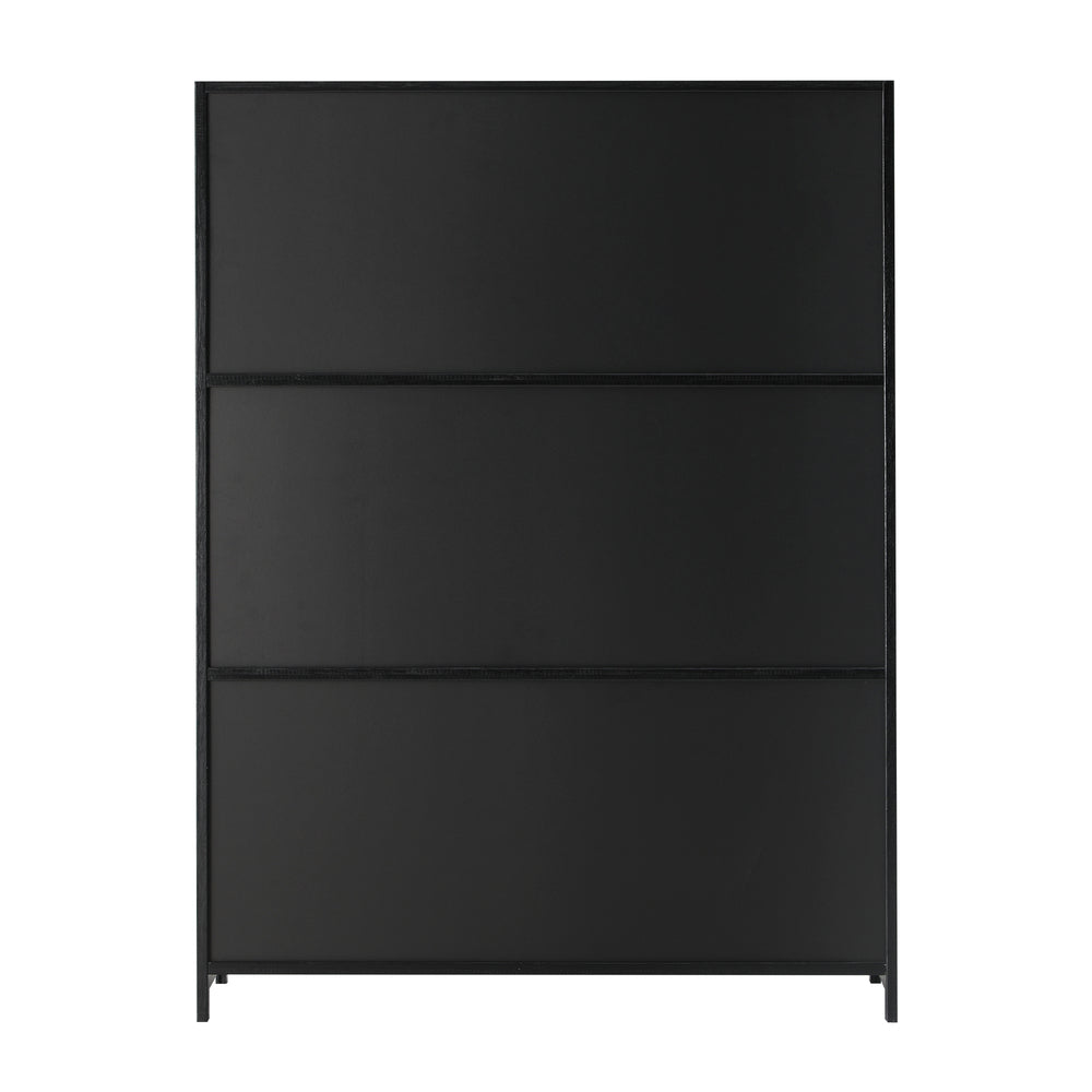 Oikiture Shoe Storage Cabinet 3 Flip-up Rattan Doors-Shoe Storage Cabinetss-PEROZ Accessories