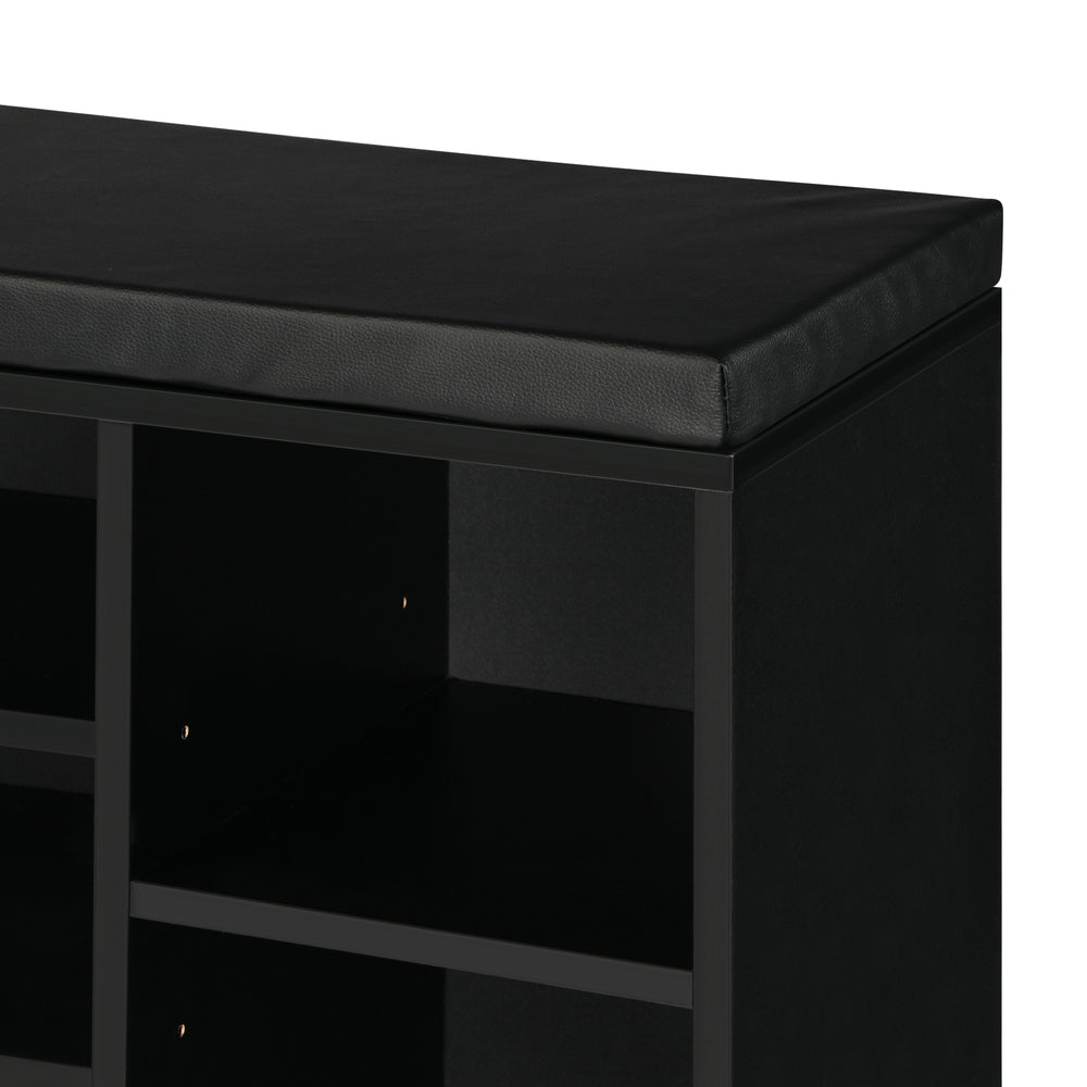 Oikiture Shoe Bench 105cm Shoe Storage Cabinet Orgaiser Rack Storage Shelf Black-Shoe Storage Cabinets-PEROZ Accessories