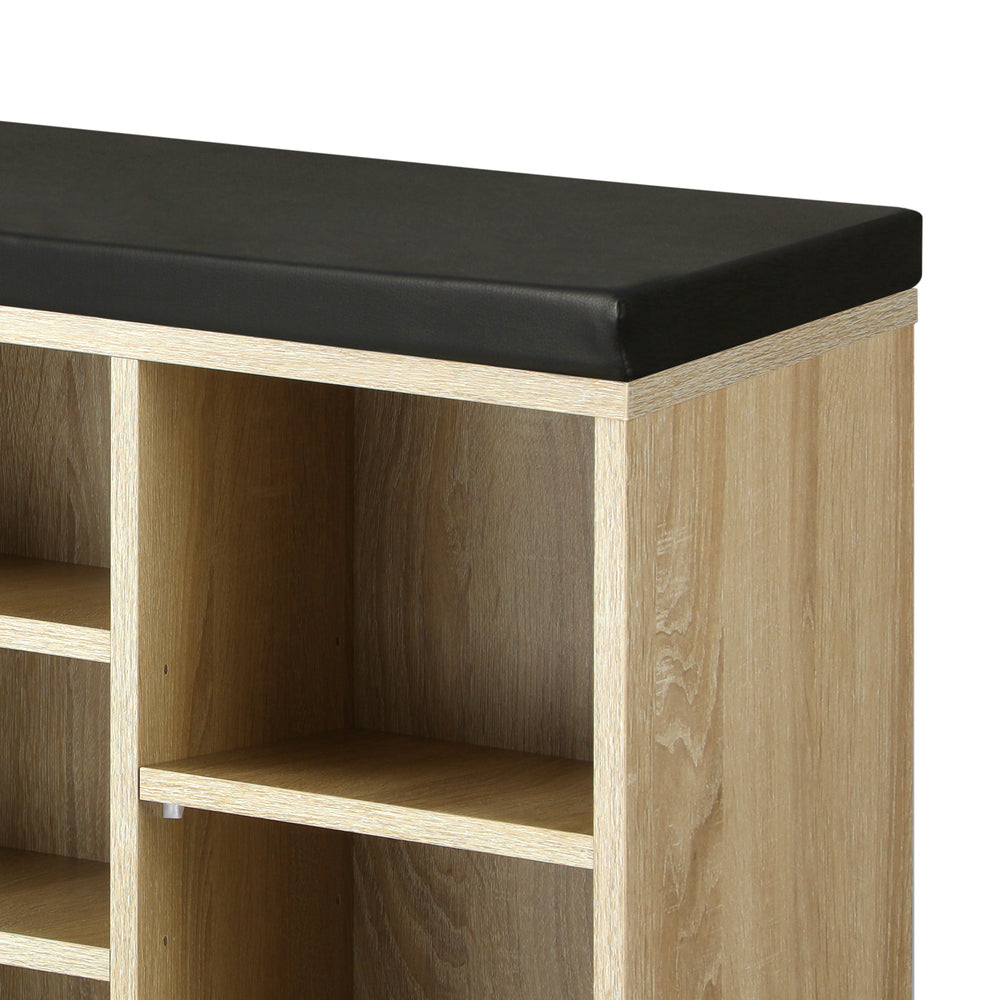 Oikiture Shoe Bench Shoe Storage Rack PU Padded Seat Organiser Cupboard-Shoe Storage Cabinets-PEROZ Accessories