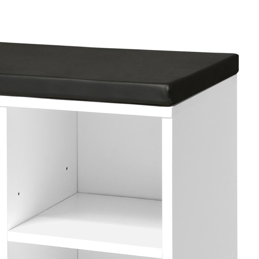 Oikiture Shoe Bench 105cm Shoe Storage Cabinet Orgaiser Rack Storage Shelf Black and White-Shoe Bench-PEROZ Accessories